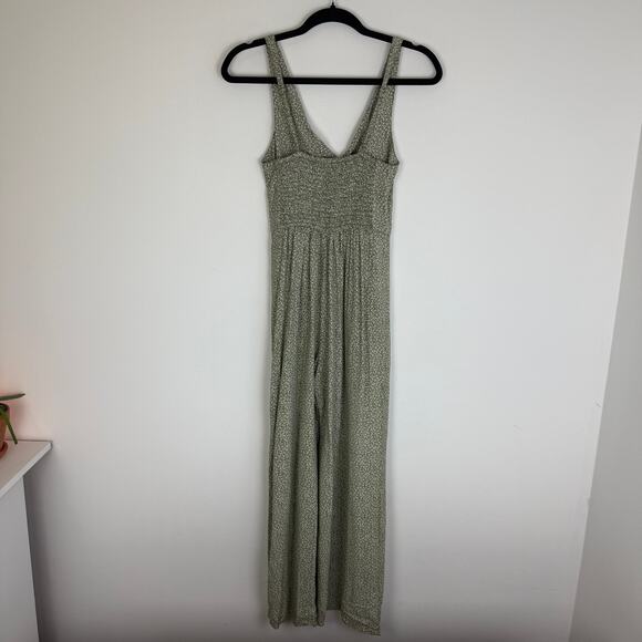 Abercrombie & Fitch Womens Floral Twist Cutout Sleeveless Green Jumpsuit Small - Picture 3 of 10